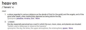 define-heaven (I AM not of this world…)